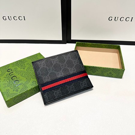 GUCCIカウンタースタイルのメンズショートスタイルを半分に折り、1対1のPVCとレザーの感触、無敵、シンプルでエレガント、男性の必需品