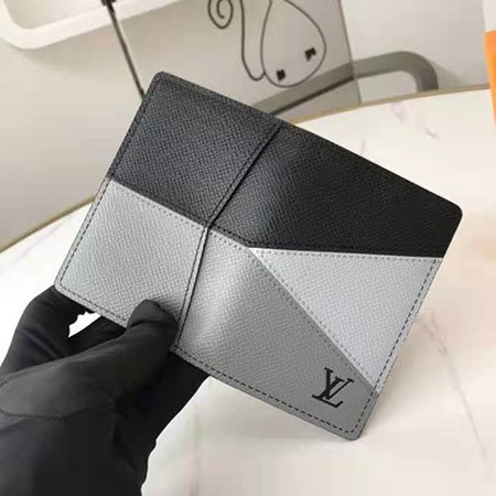 ルイヴィトン ブランド 販売 LV ポケットウォレット クロス柄 メンズ主流品 レザー：7.5×11cm