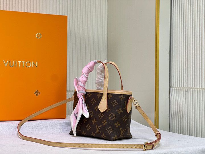 LV スモール ハンドバッグ ネヴァーフル クラシック ハンドバッグ レザー: 22*15*10cm 