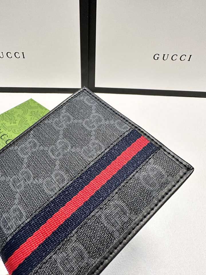 GUCCIカウンタースタイルのメンズショートスタイルを半分に折り、1対1のPVCとレザーの感触、無敵、シンプルでエレガント、男性の必需品