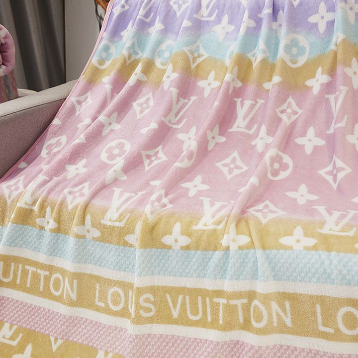 LV ランチブランケット/レジャーブランケット/トラベルブランケット ゴールドミンクベルベット: 150*200cm