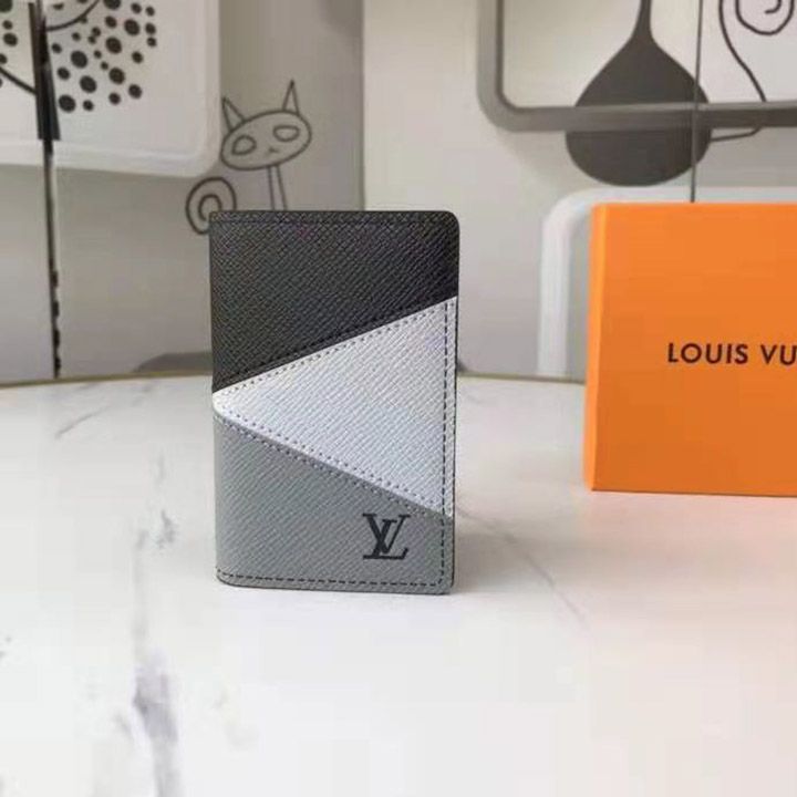 ルイヴィトン ブランド 販売 LV ポケットウォレット クロス柄 メンズ主流品 レザー：7.5×11cm